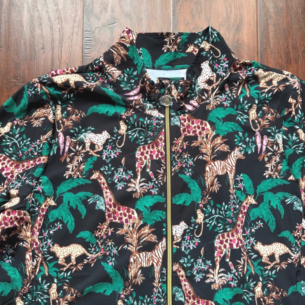 NWOT Lilly Pulitzer Luxletic Aegean Performance Jacket XL SPF 50 Full Zip Safari - Picture 5 of 15